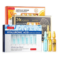 7pcs/Kit SADOER Ampoule Vitamin C 24K Gold Hyaluronic Acid Serum for Face Moisturizing Brightening Hydrating Facial Essence