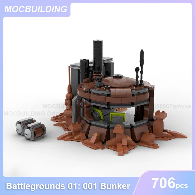 Battlegrounds Series 01: 001 Bunker MOC Building Blocks DIY Assemble Bricks Space Architecture Display Model Toys Gifts 706PCS