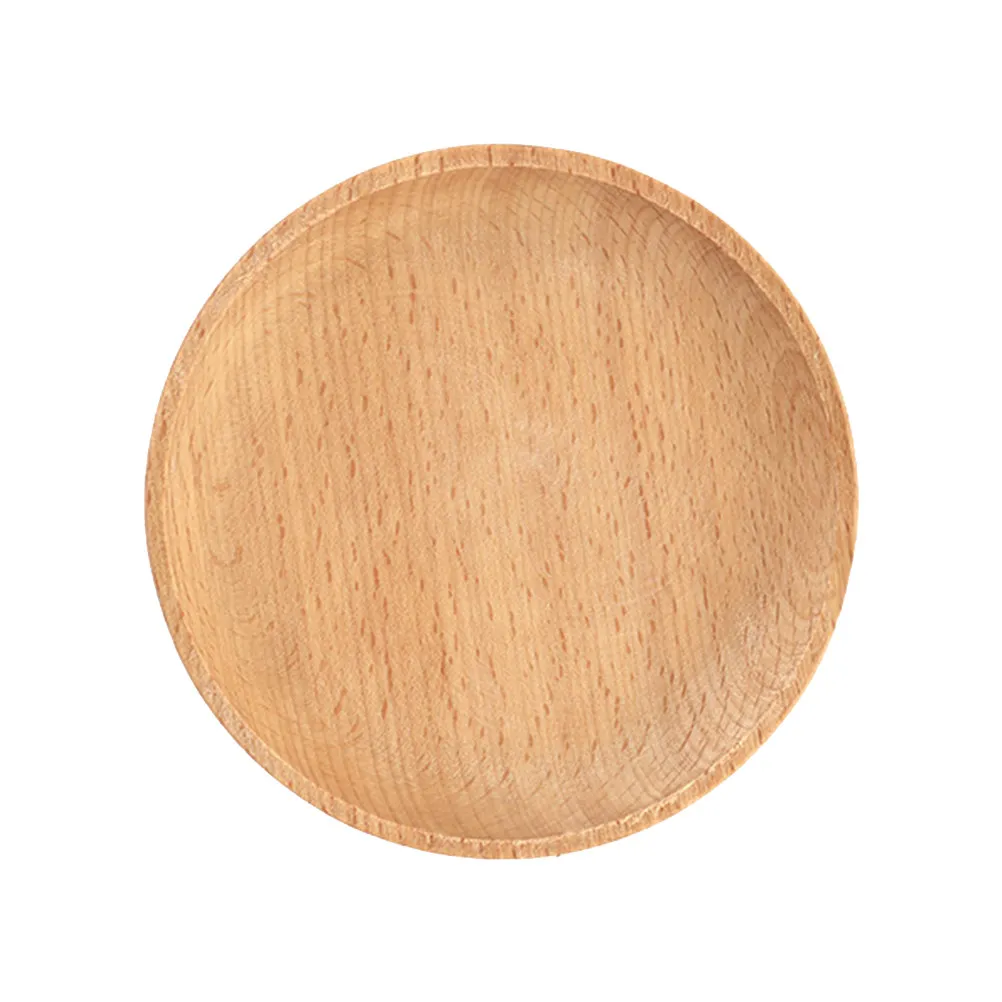 1Pcs Wooden Dessert Plate Natural Grain Non-Slip Snack Tray for Fruit Bread Cup Teapot Home Decoration Photo Prop Kitchen