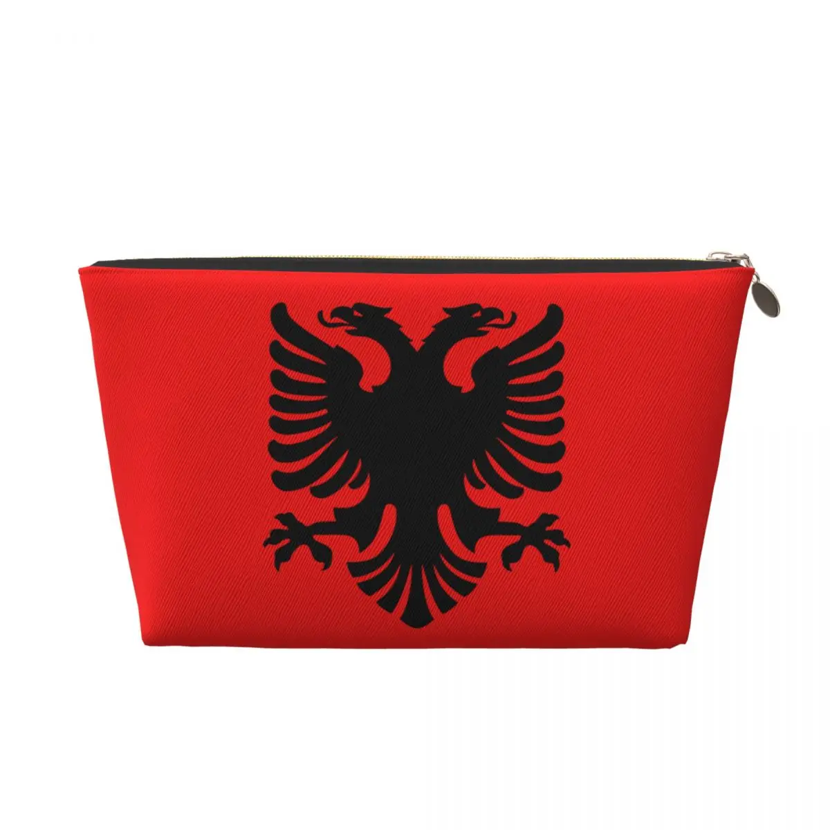 Custom Flag Of Albania Eagle Travel Cosmetic Bag Women Albanian Pride Toiletry Makeup Organizer Ladies Beauty Storage Dopp Kit