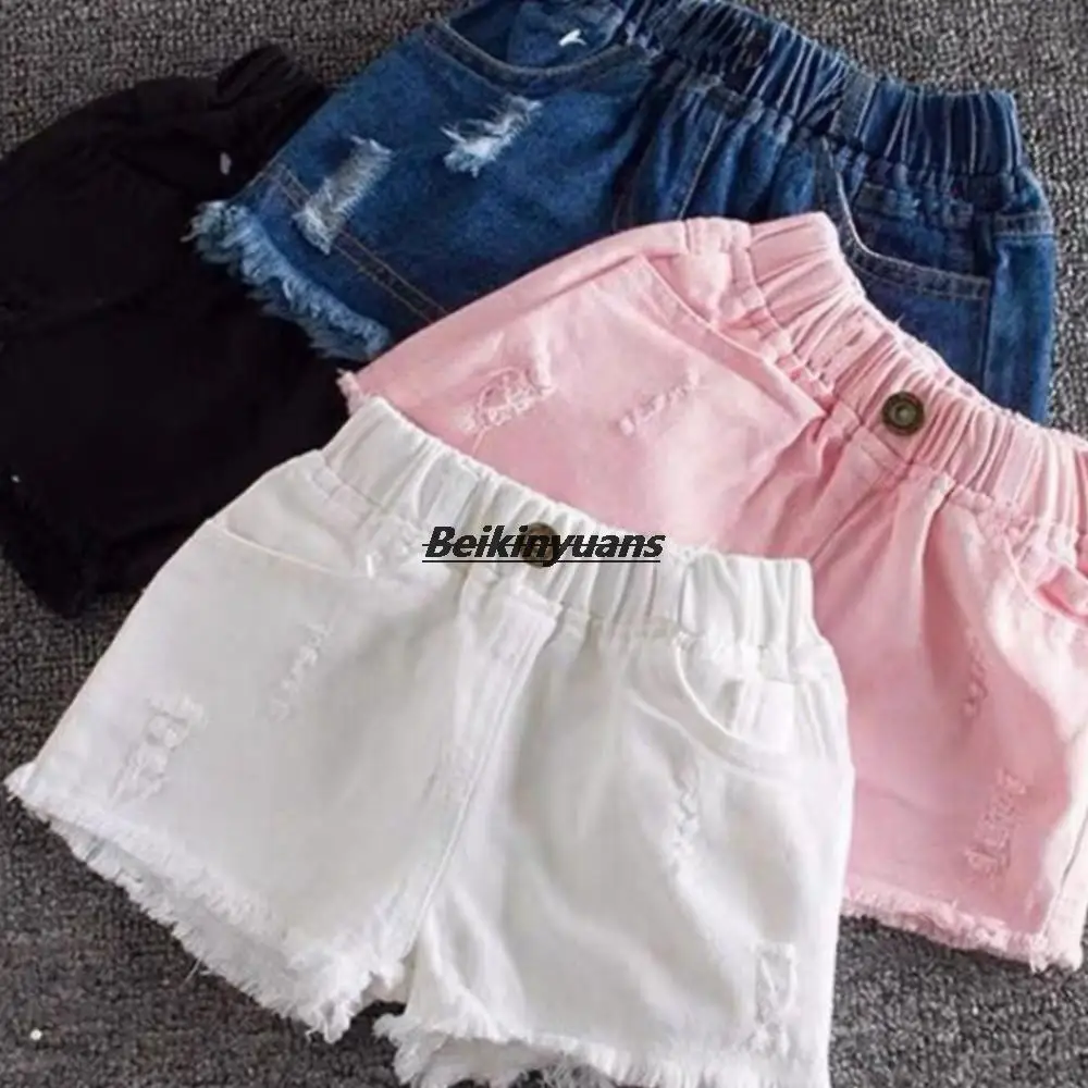 Girls shorts summer children\'s wear hot pants hole fashion denim shorts toddler girl  calça infantil short bebe menina