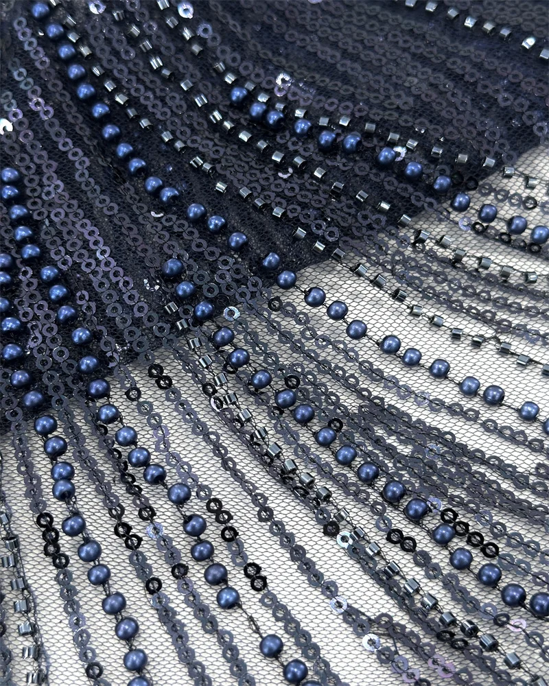 

Африканская кружевная ткань Madison с бисером, французский тюль, кружево 2025, высокое качество, кружевная французская ткань с блестками и бусинами для женщин, свадебная вечеринка