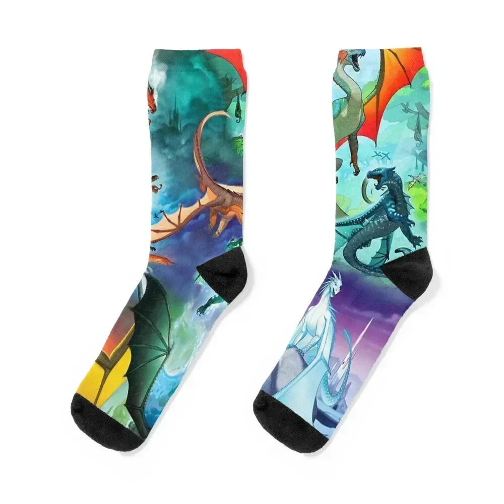 

Wing of fire all dragon Pattern Background Socks christmass gift christmas stocking set happy Socks Man Women's