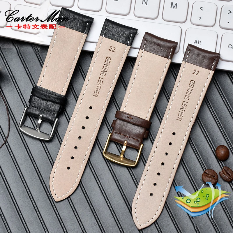 Genuine Leather Plaid Watch Strap for Casio EFV540/506/EFS-S500/510/EFR-30 EFV-540 Watchband Black Brown 18mm 20mm 22mm 24mm