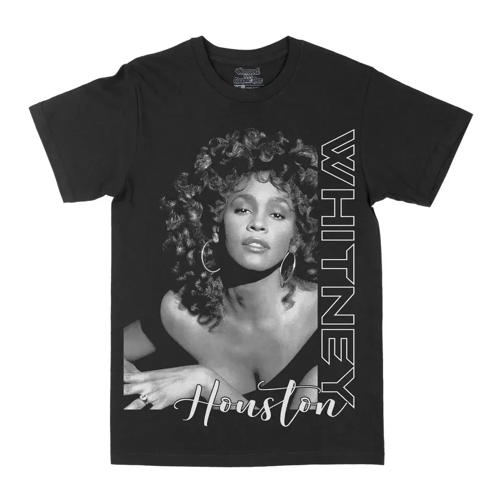 Whitney Houston Black Graphic Tee Anime Graphic T-shirts for Men Clothing Women Tees High Quality 100%Cotton Short Sleeve