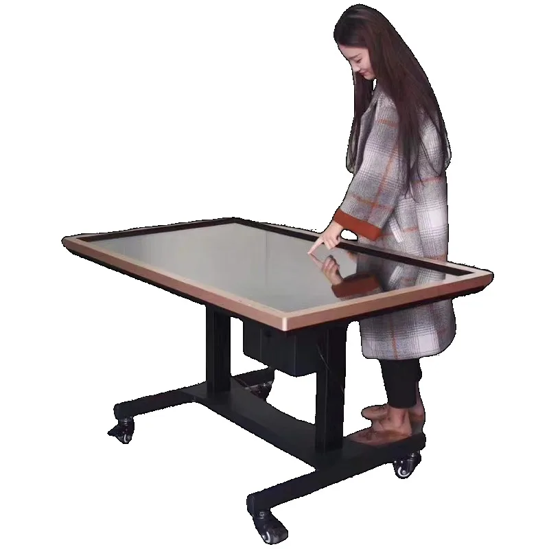 Electric stainless steel TV lift with 90-degree tilt and mobile stand for 32-inch to 65-inch monitors