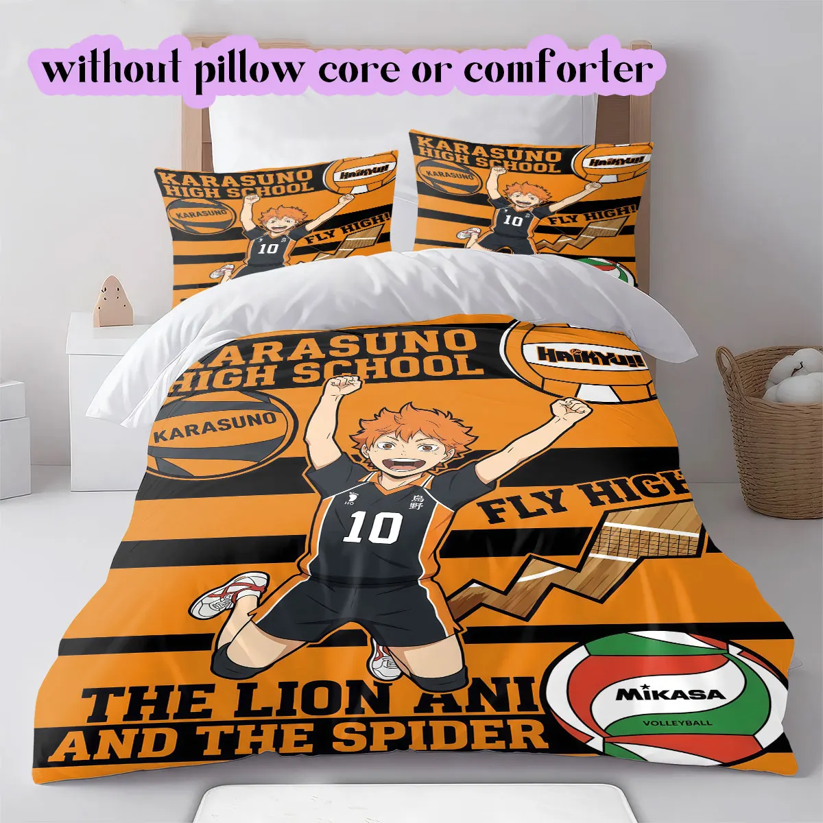 Haikyu Anime Cartoon Bedding Collection With Duvet Cover 3PCS Printed Quilt Cover Pillowcases Bedroom Decorative_LIAN