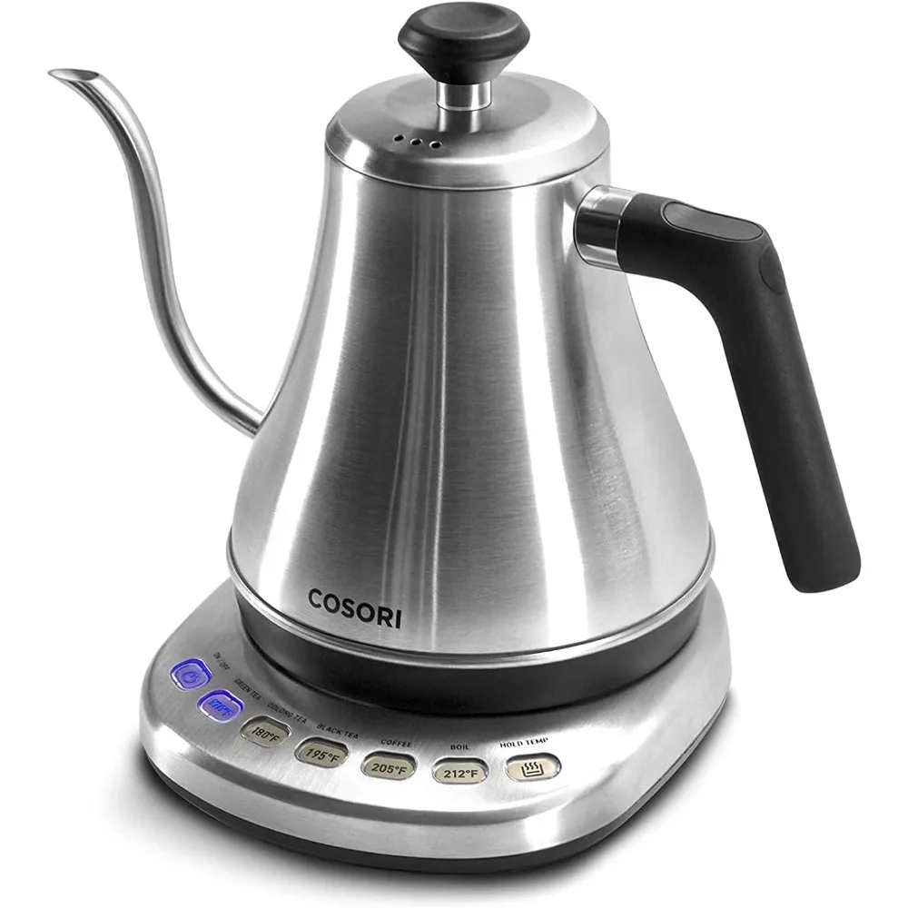 Electric Gooseneck Kettle,5 Presets,Pour Over Kettle & Coffee Kettle,Stainless Steel Inner Lid & Bottom,1200 Watt Quick Heating