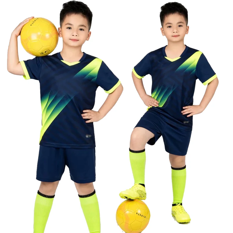 

Custom Kids Soccer jerseys sets boys girl football uniform 2021 Football jersey Sportswear soccer Kids Joursey Sport set socks