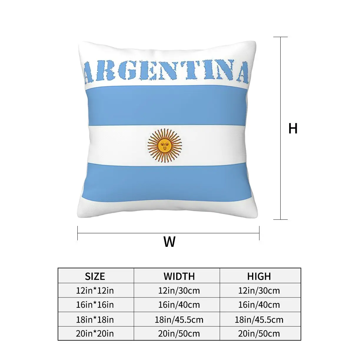 Argentina Flag Square Pillowcase Cushion Cover Pillow Case Throw Pillow Cover for Home Sofa Living Room