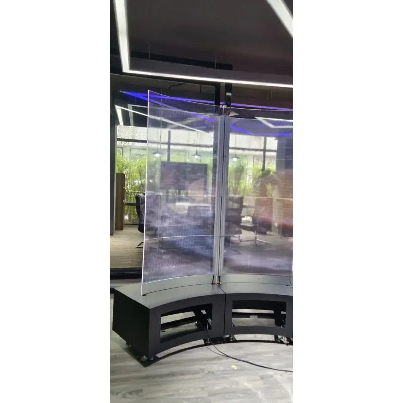 P6 Indoor Transparent LED Display Screen Flexible Retail Store and Education Wall with Glass Adhesive for Store Education Use