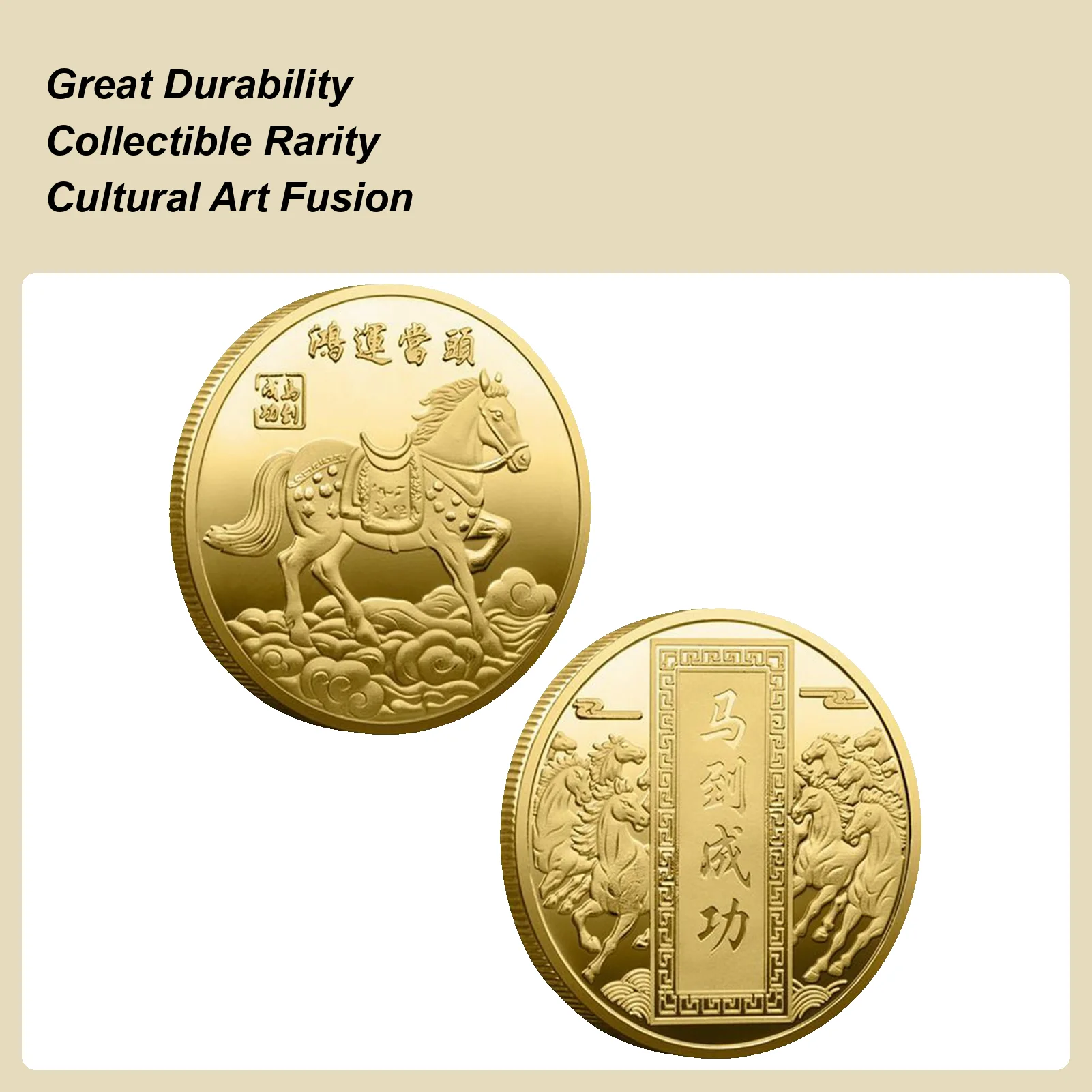 Commemorative Coin Portable Horse Decorative Creative Challenge Coin Keepsake For Birthday Display Collecting Hobby Holiday