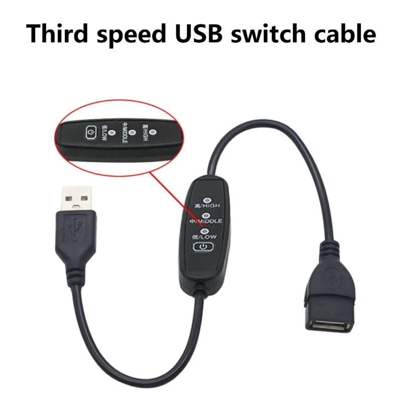 5V USB Speed Control Line with Switches for Indoor and Outdoor Use USB Fans Light Drop shipping