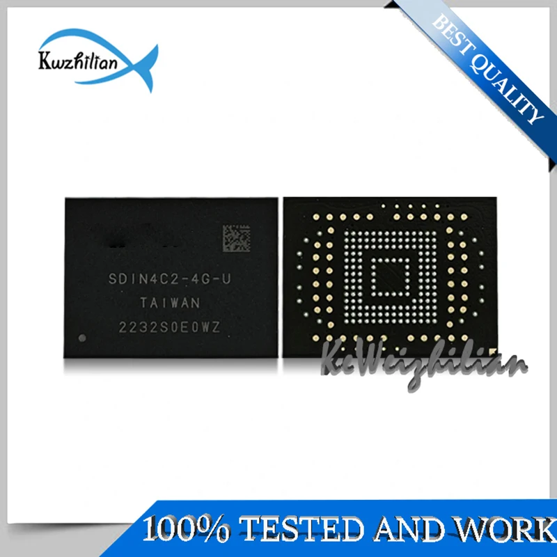 SDIN4C2-4G-U 4GB 100% جديد وأصلي EMMC Flash 169FBGA تخزين الجسيمات شريحة الذاكرة القرص الصلب IC #3