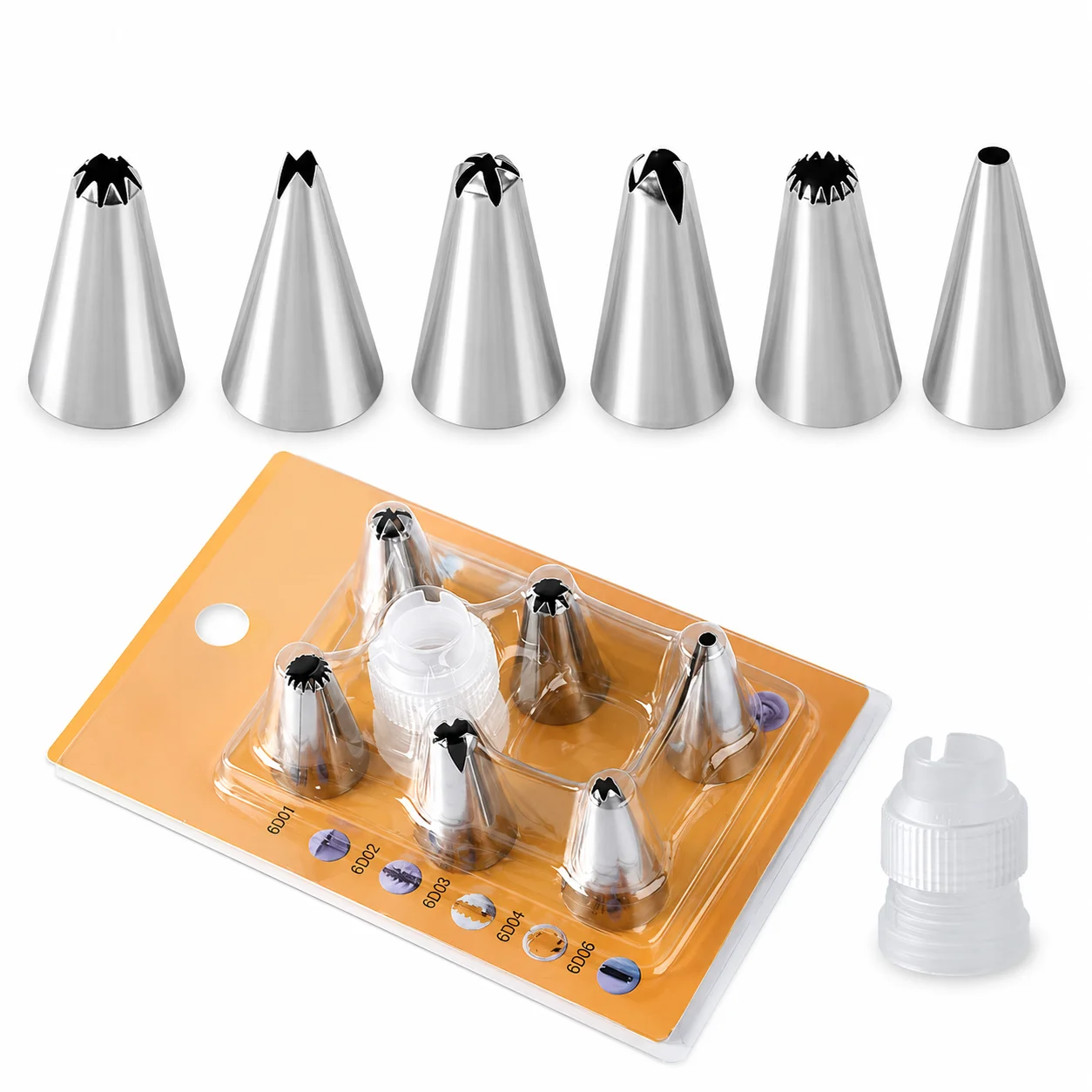 Conjunto de bicos de confeitar em aço inoxidável, pontas para decoração de bolos, creme, glacê, ferramentas de confeitaria para cupcakes, biscoitos, acessório de cozinha