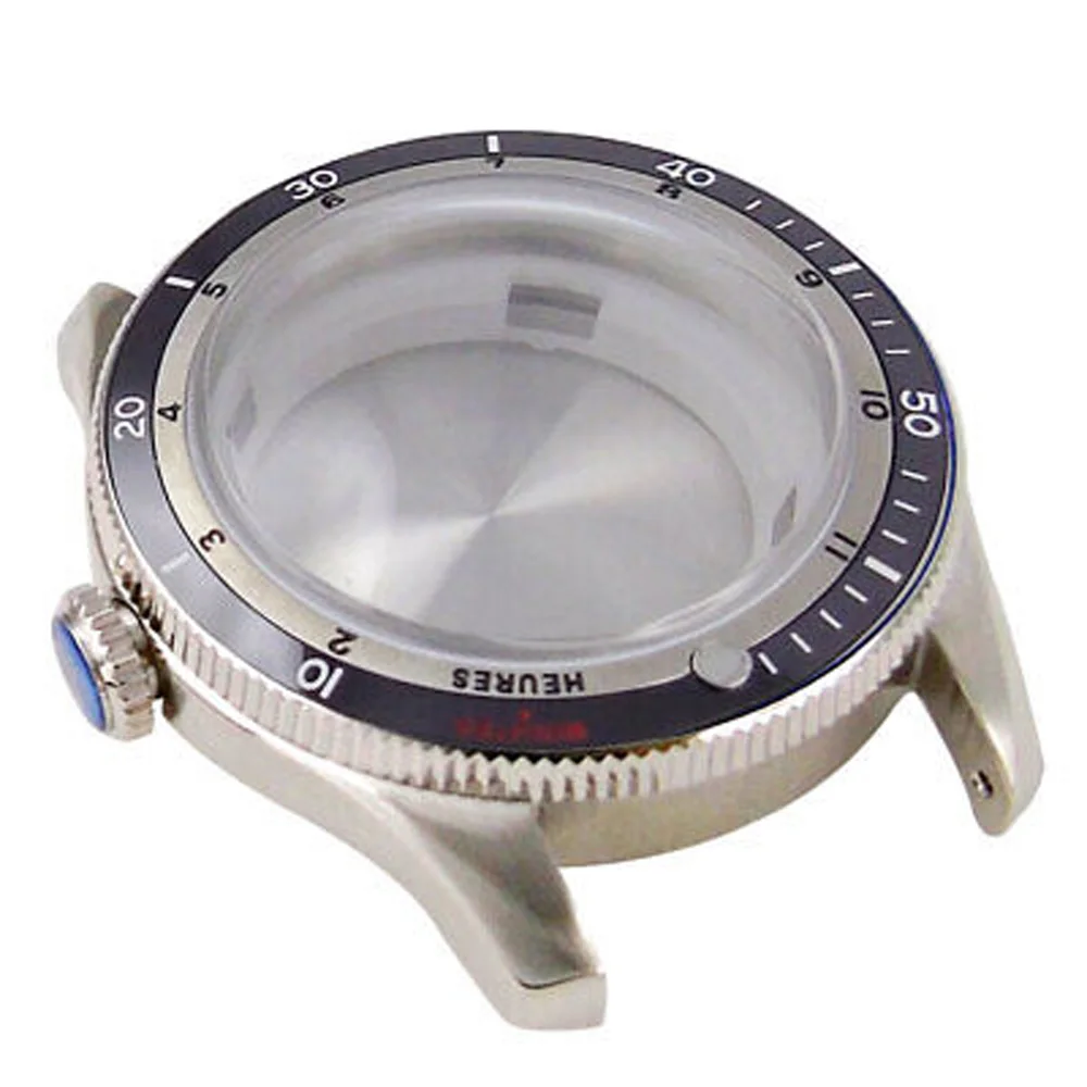 40mm Double Bow Sapphire Glass Watch Case Fit NH34A NH35 NH36 2824 Ceramic Bezel