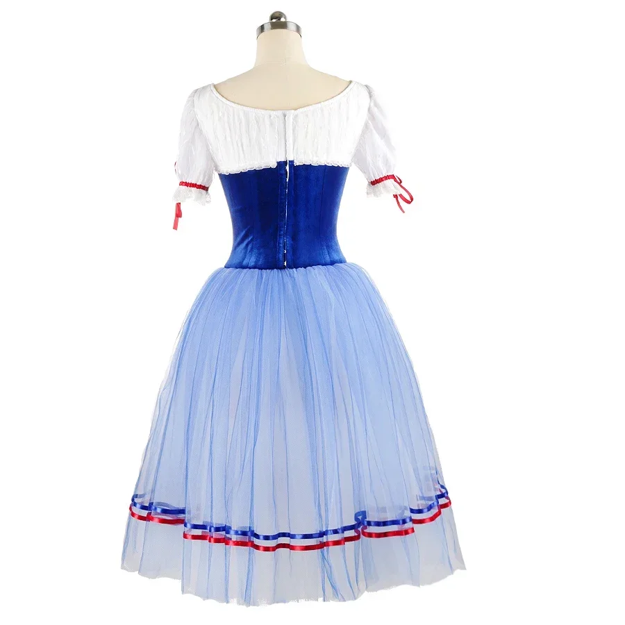 

Professional High Quality Best Selling Custom Size Kids Girls Adult Woman Performance Wear Blue Elegant Ballet Romantic Tutu