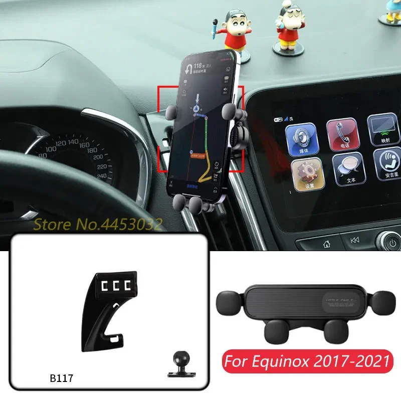 

1 Set For Chevrolet Equinox 2017-2021 Car Mobile Phone Holder GPS Gravity Navigation Bracket Horizontally Accessories