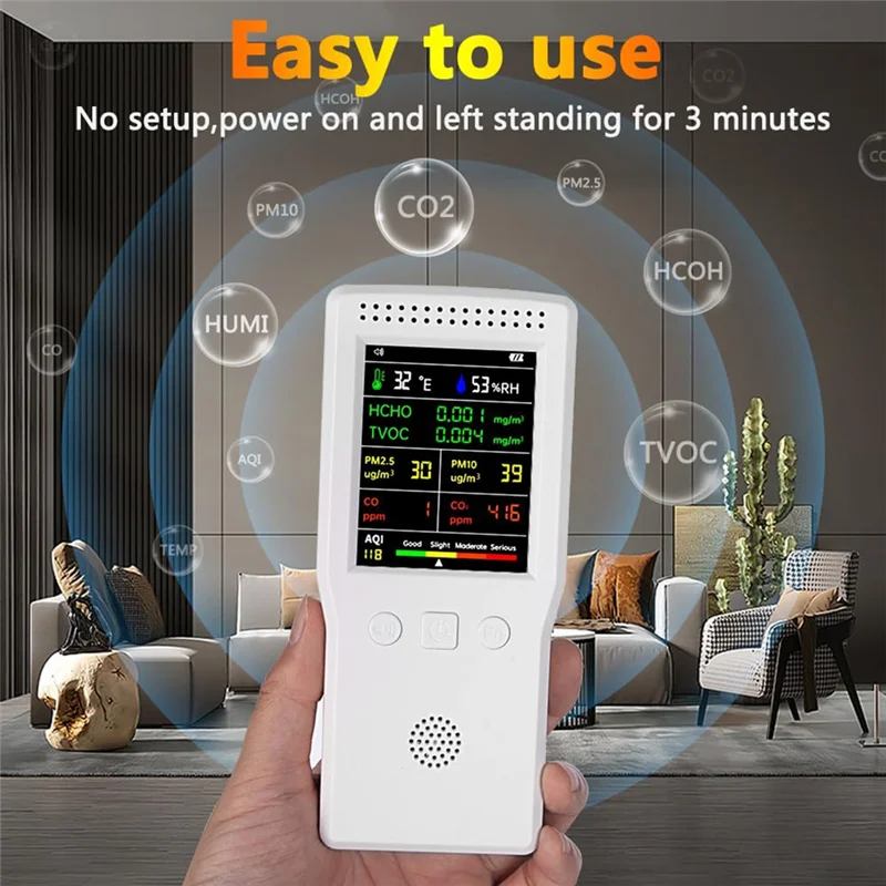 A84E- مراقبة الوقت الحقيقي، تنبيه صوتي للكشف عن عرض كبير، مجموعات اختبار الهواء المنزلي #6