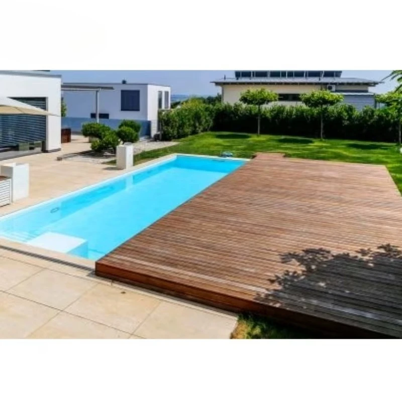 Transparent Sliding Deck Pool Cover Space-Saving Folding Design for Year-Round Use