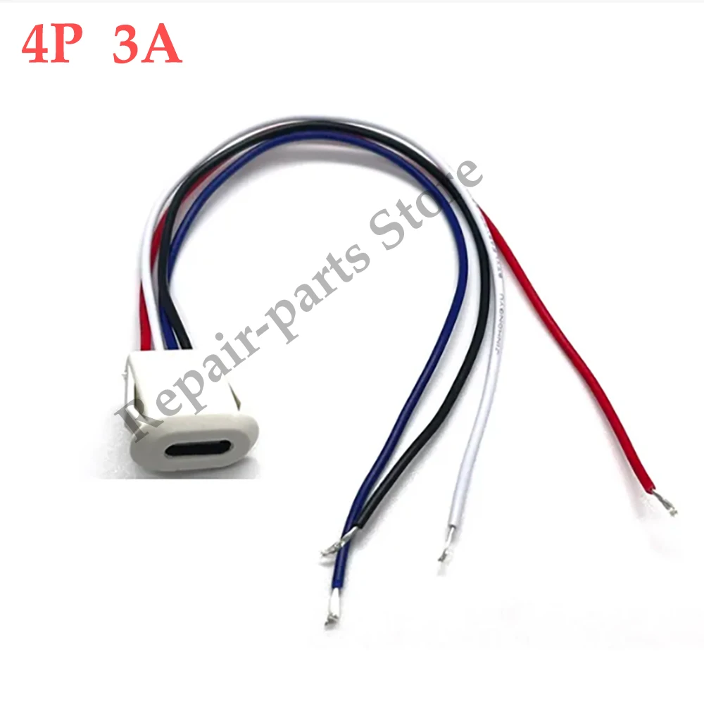 2–10 Stück USB Typ-C wasserdichter USB-Steckverbinder, direkte Kompressionsbuchse, Buchsenanschluss, Ladeschnittstelle mit Schweißdraht