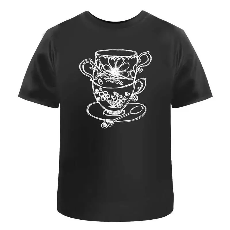 

Stacked Teacups' Cotton T Shirt Ta010913
