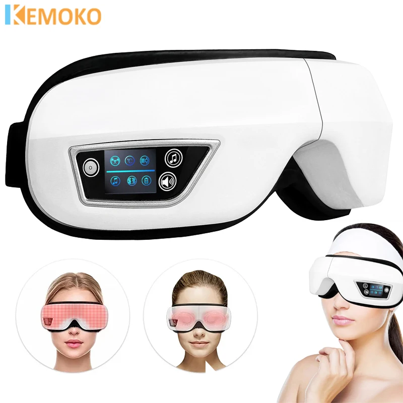 Eye Massager Smart Airbag Vibration Hot Compress Bluetooth Eye Massage Glasses Fatigue Music Relax Sleep Help Eye Care NEW