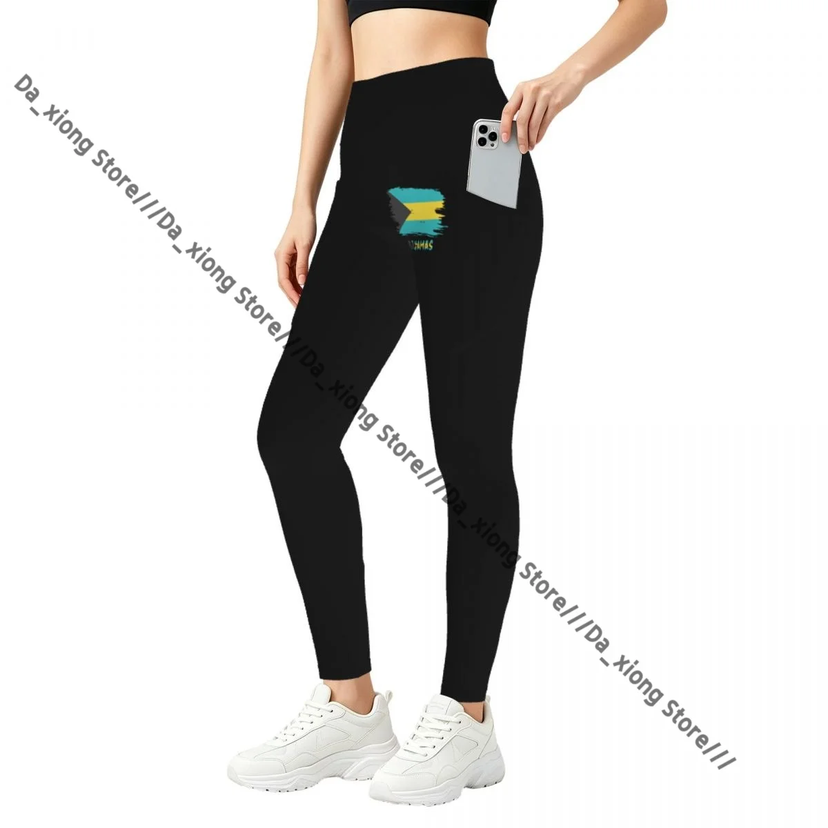 

Women Slim Fit Yoga Pants With Pockets Bahamas Bahamian Flag Hip Lifting Sports Fitness Pants