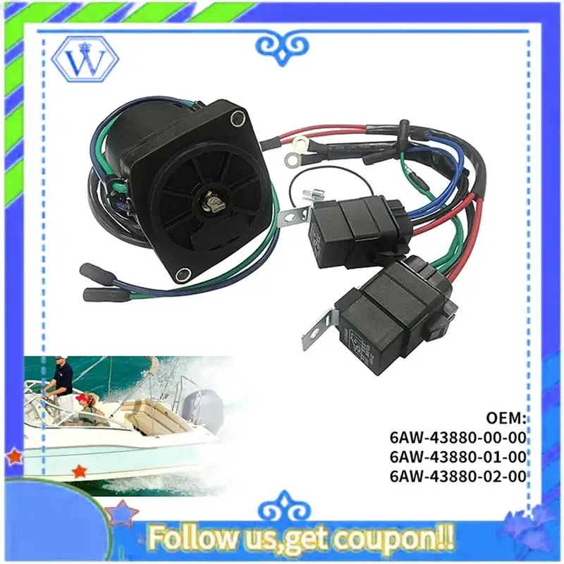 

M46K-двигатели, 12 В, двигатель наклона для подвесного двигателя Yamaha F300 F350 FL350 LF300 LF350, детали 6AW-43880-00-00 6AW-43880-01-00