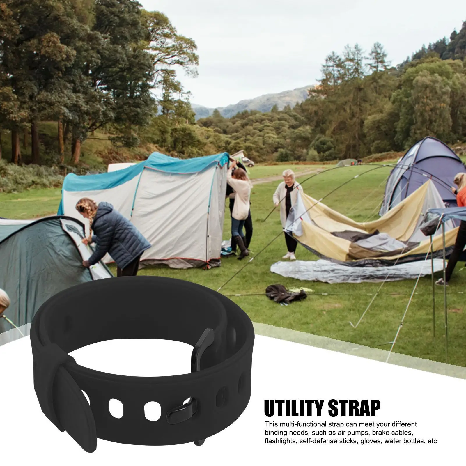 Safety Rubber Tension Strap With Buckle High Strength Utility Strap Quick-Release Straps For Securely Tying Luggage And Cargo