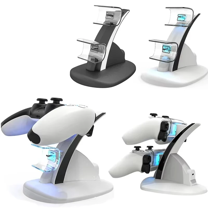 Per Sony PS5 Doppio Controller Base di supporto per caricabatterie rapido per PS5 Gamepad wireless Joystick Dock di ricarica Accessori per giochi