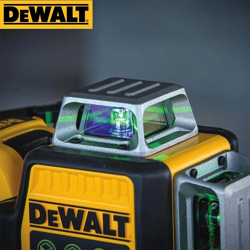 Dewalt 3 Sides*360 Degree Vertical 12 Lines Laser Level Horizontal Green Light Level Meter Outdoor For 20V Recharging Battery