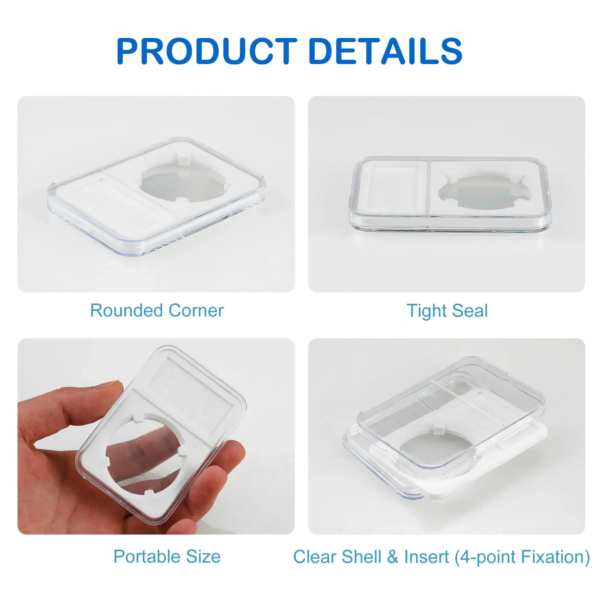 1pcs Coin Display Tray Organiser Capsule Protection Display Stand Plastic Storage Accessory Coin Tray Collectible Coin Holder
