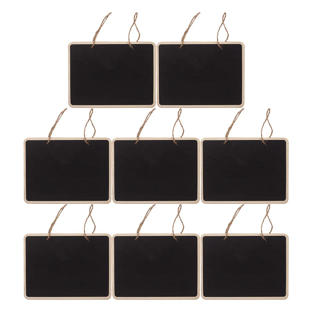 8Pcs Double Side Blackboard Hanging Signs Wooden Chalkboard Plaques Wedding Party Memo Table Number Decoration