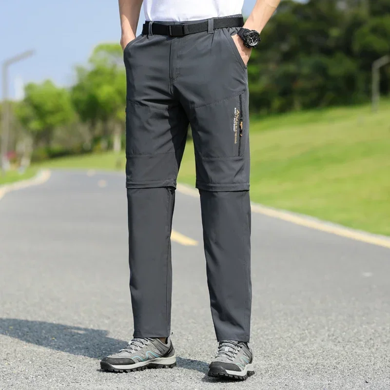المشي لمسافات طويلة في الهواء الطلق للرجال يمكن أن خلع السراويل دونات مقاوم للماء أزياء وسيم كلاسيكي متعدد التطابقات نسيج متين مريح