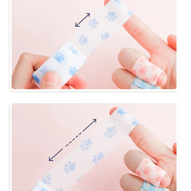 1ม้วน2.5*450ซม.ยืดหยุ่นเทปกีฬาผ้าพันแผลนิ้วมือ Kawaii Band Aid First Aid Kit medical