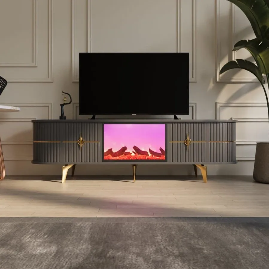 *Wooden Elctronic Fireplace Tv Stands Hot Selling Product Modern and Luxury  Tv Stands With Bluetooth Connection