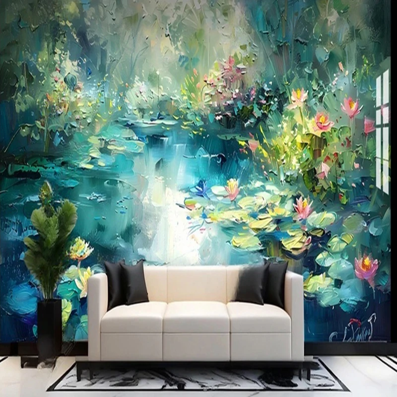 Modern Art Watercolor Oil Paintings Custom Murals Wallpaper for Home Decor Background Hand-painted Landscape Wall Coverings