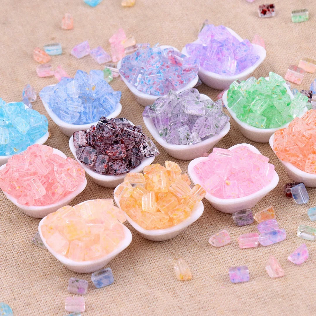 4x6mm transparent gradient triangular glass beads handmade DIY bracelet necklace bead weaving jewelry material accessories