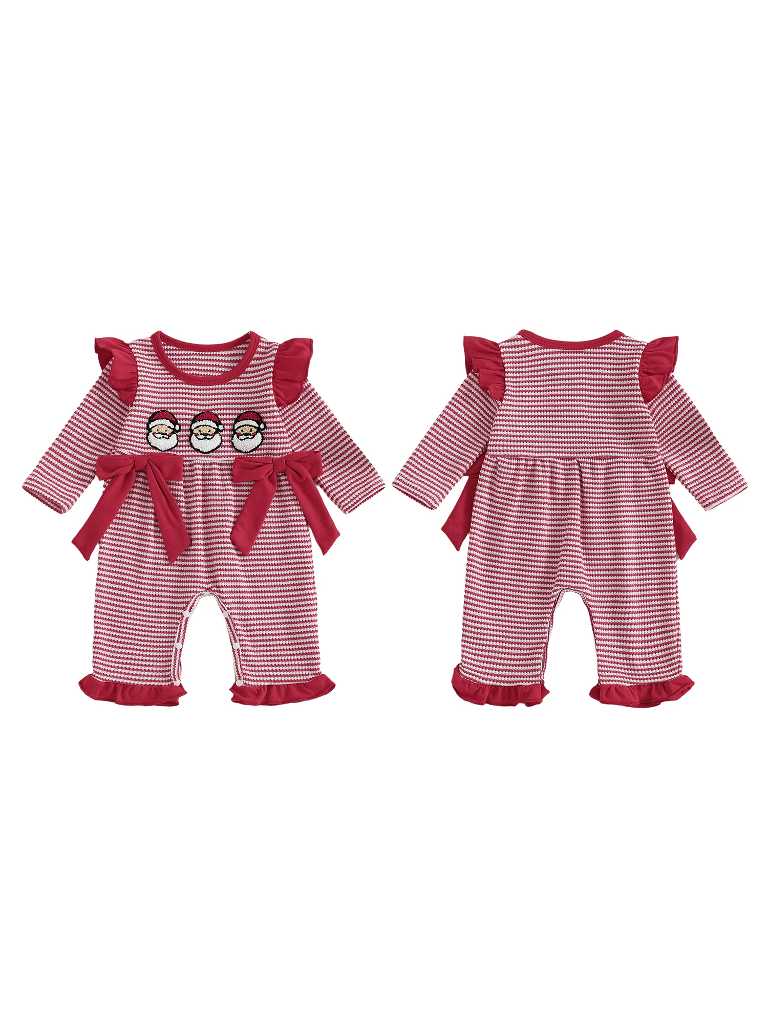 Macacão infantil de inverno com capuz e orelhas de urso, manga comprida, listrado, roupa infantil para neve para o Natal