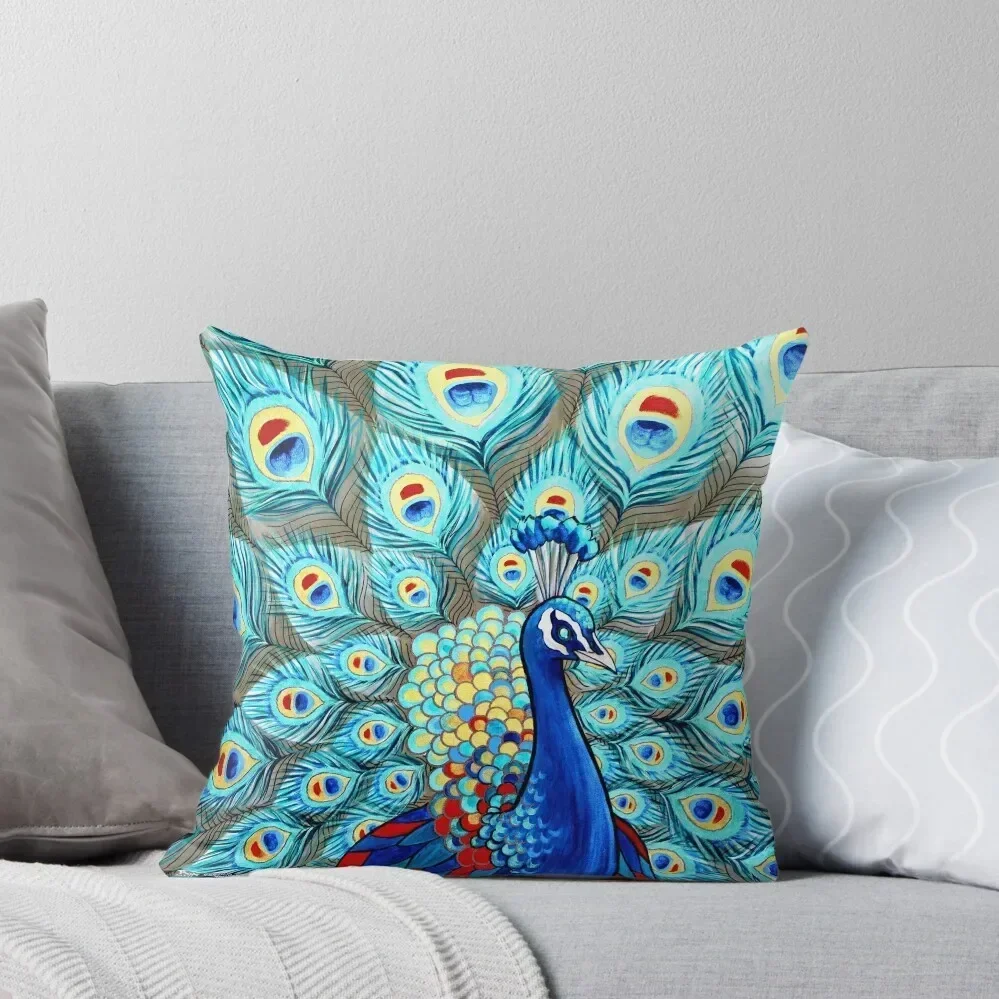 

Peacock Stunner Throw Pillow Decorative pillow case autumn decoration Elastic Cover For Sofa pillow