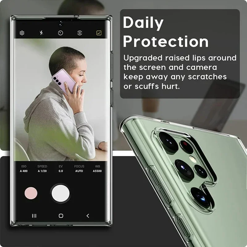 Crystal Silicone Clear Case For Samsung Galaxy S24 S23 S21 S20 FE S22 Plus Ultra Transparent Soft Back Cover S 23 24 22 21+ Capa