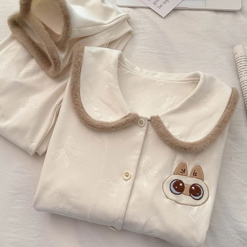 Azuki-Pyjamas: Neue kreative, niedliche und cartoonartige, bequeme und stilvolle Loungewear mit schlichtem, mädchenhaftem Design, die auch außerhalb des Schlafanzugsets getragen werden kann. – Detail 2