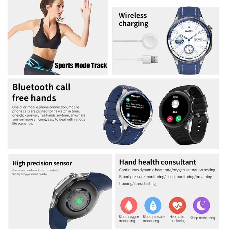 2024 New For Huawei Xiaomi GT4 Pro Men Smartwatch 1.43\