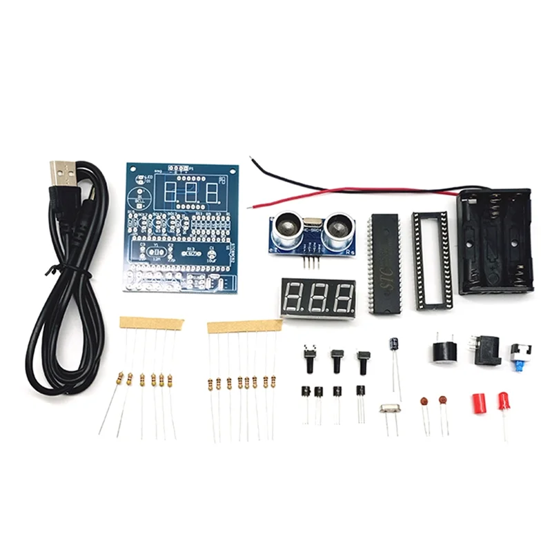 B34B-Parking Sensor Alarm Module 51 Single-Chip Microcomputer HC-SR04 Ultrasonic Distance Measuring Equipment DIY Kit