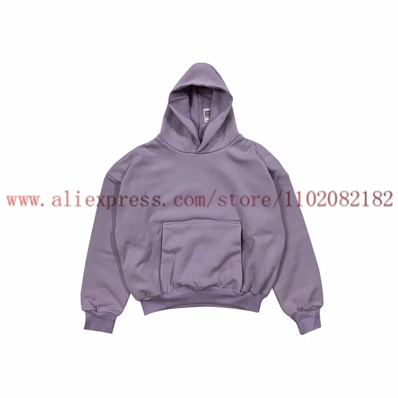 2024fw New KANYE Pink Purple Double Layer Hoodie Men Women High Quality Thick Fabric Pullover Hooded