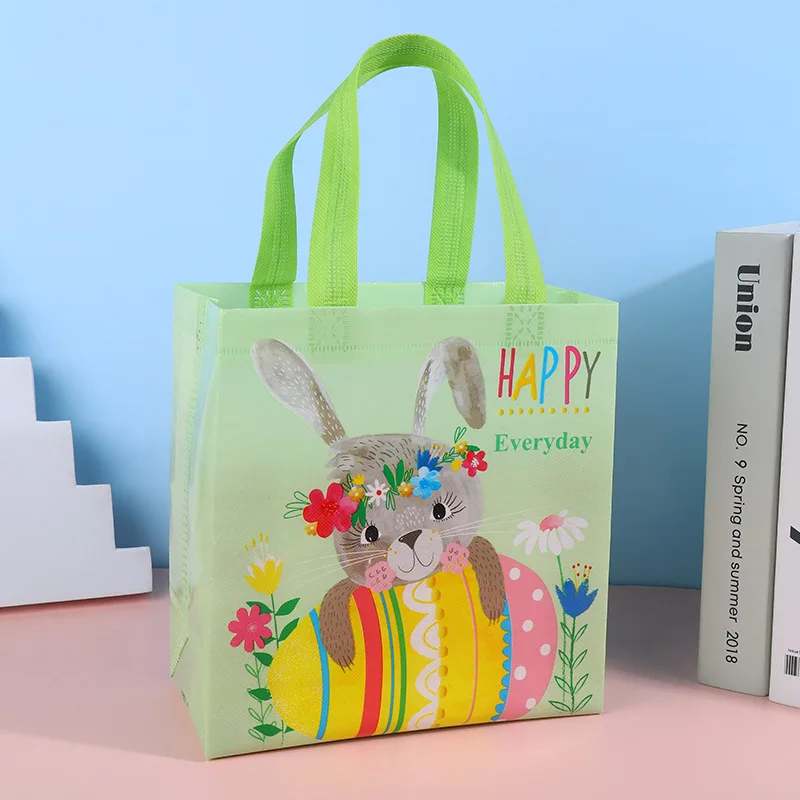 Easter Egg Rabbit Non-Woven Gift Bag Simple Waterproof Large Capacity Easy To Store Dust Moisture-Proof Firm Practical Handbag