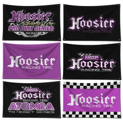 3x5 Ft Racing Tire Flag Polyester Digital Printing H-Hoosiers Banner for Garage Wall Art Out Door Decoration With Brass Grommets