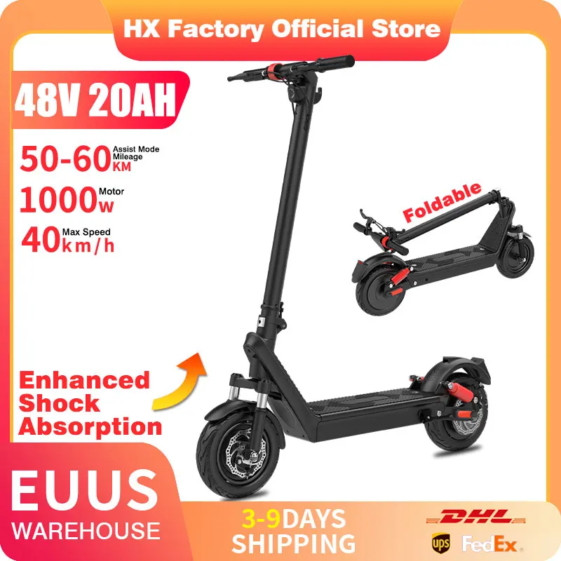 

HX X9B electric scooter 1000W 20AH 40KM/H Electric kick scooters damping e scooter adults Folding escooter City Escooter