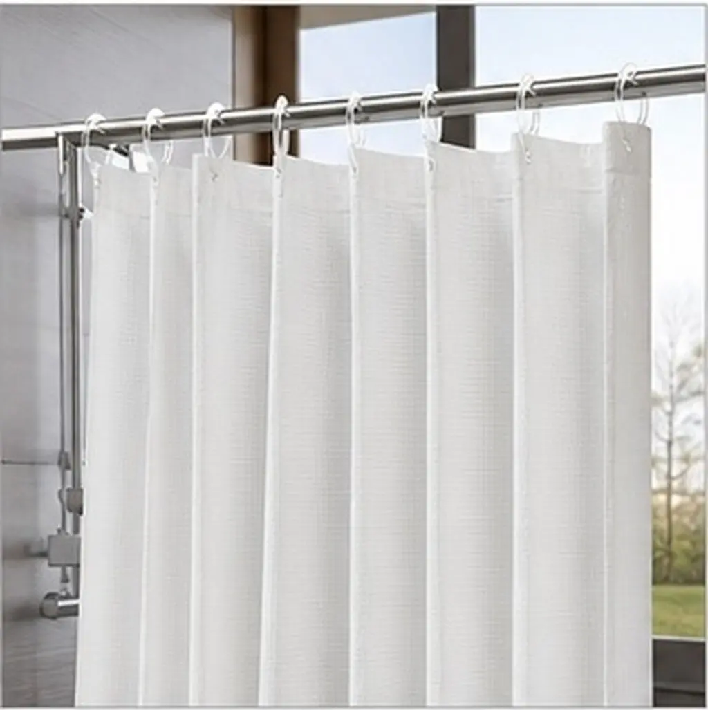10 Pcs Clear Shower Hooks Curtain Hangers with Clips Bathroom Heavy Duty Rings Curtains